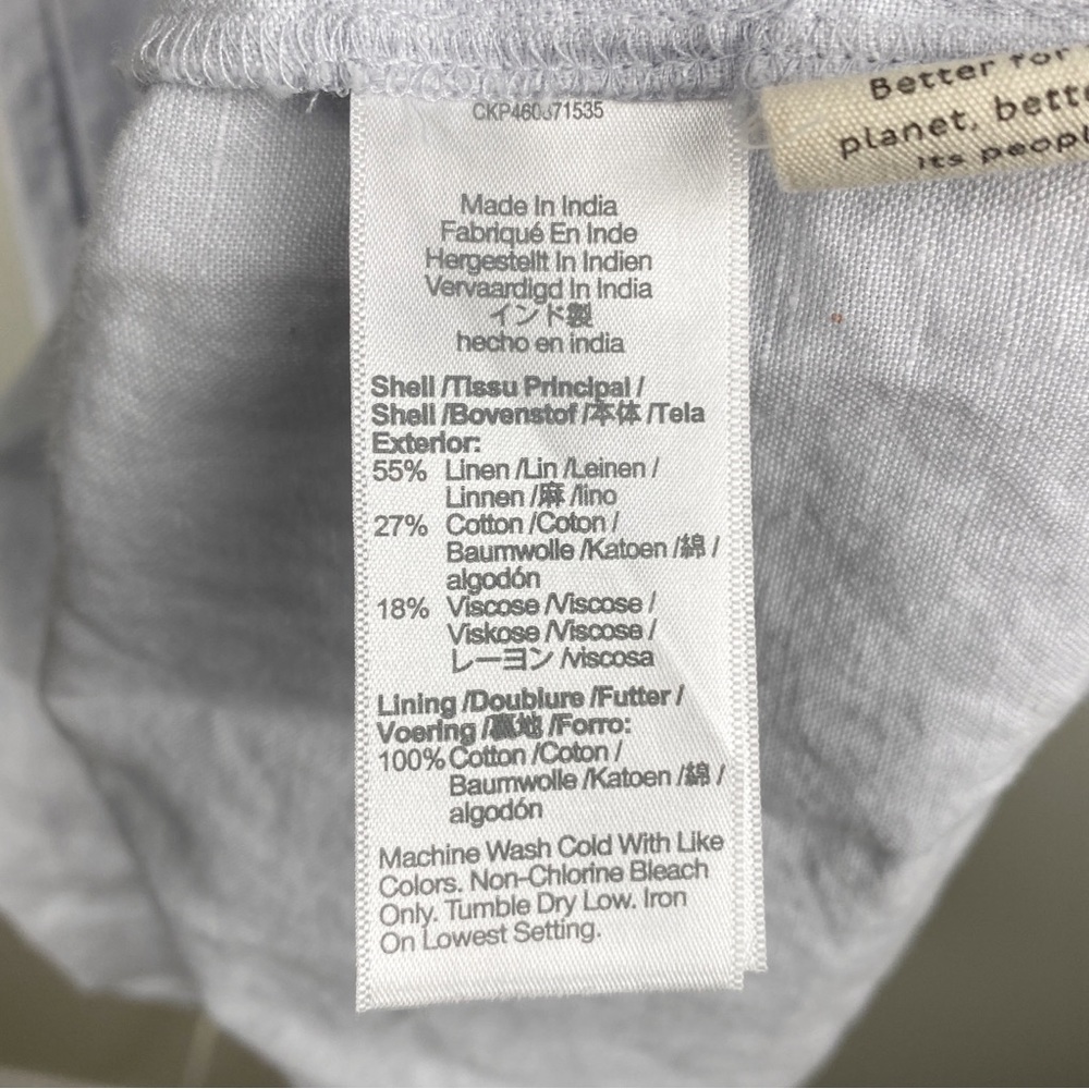 Madewell Lorelei Mini Dress Linen Blue XS - Picture 6 of 9